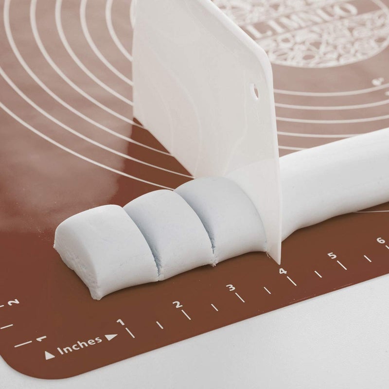 LIMNUO Silicone Baking Mat, Extra Thick Large Non Stick Pastry Mat Sheet for Dough Pie Crust Rolling Mats (Brown, M-16''(W)*20''(L)) - Image 4